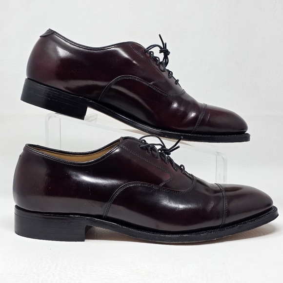 Johnston & Murphy Optima Mens Melton Oxford Size 8.5 Burgundy Cap Toe Shoe USA main image 5